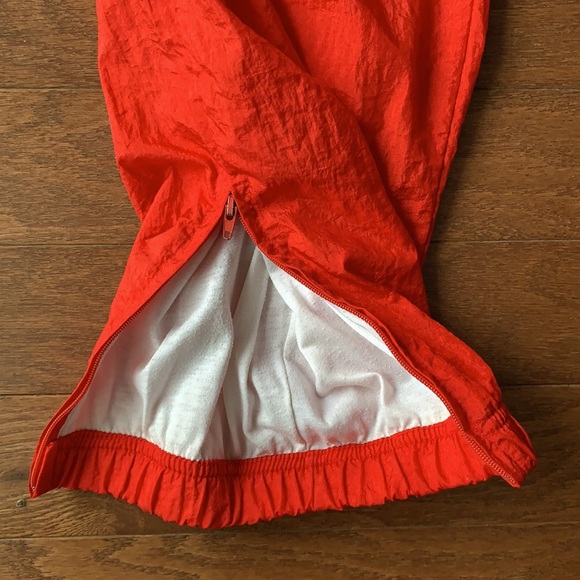 Vintage Sergio Tacchini Red Track Pants Joggers Windbreaker Bottom Zip Size 8 - Picture 7 of 12